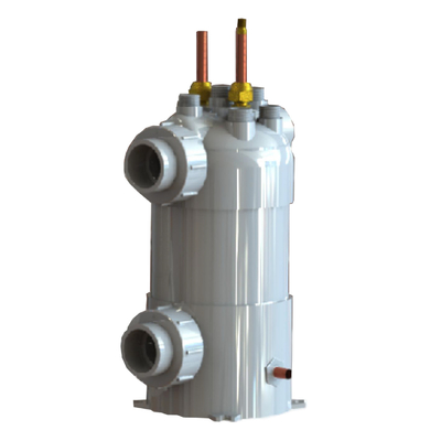 ท่อ PVC ทิตาเนียมสกรูและเครื่องแลกเปลี่ยนความร้อน Shell สําหรับสระว่ายน้ํา Aquarium Chiller Evaporator